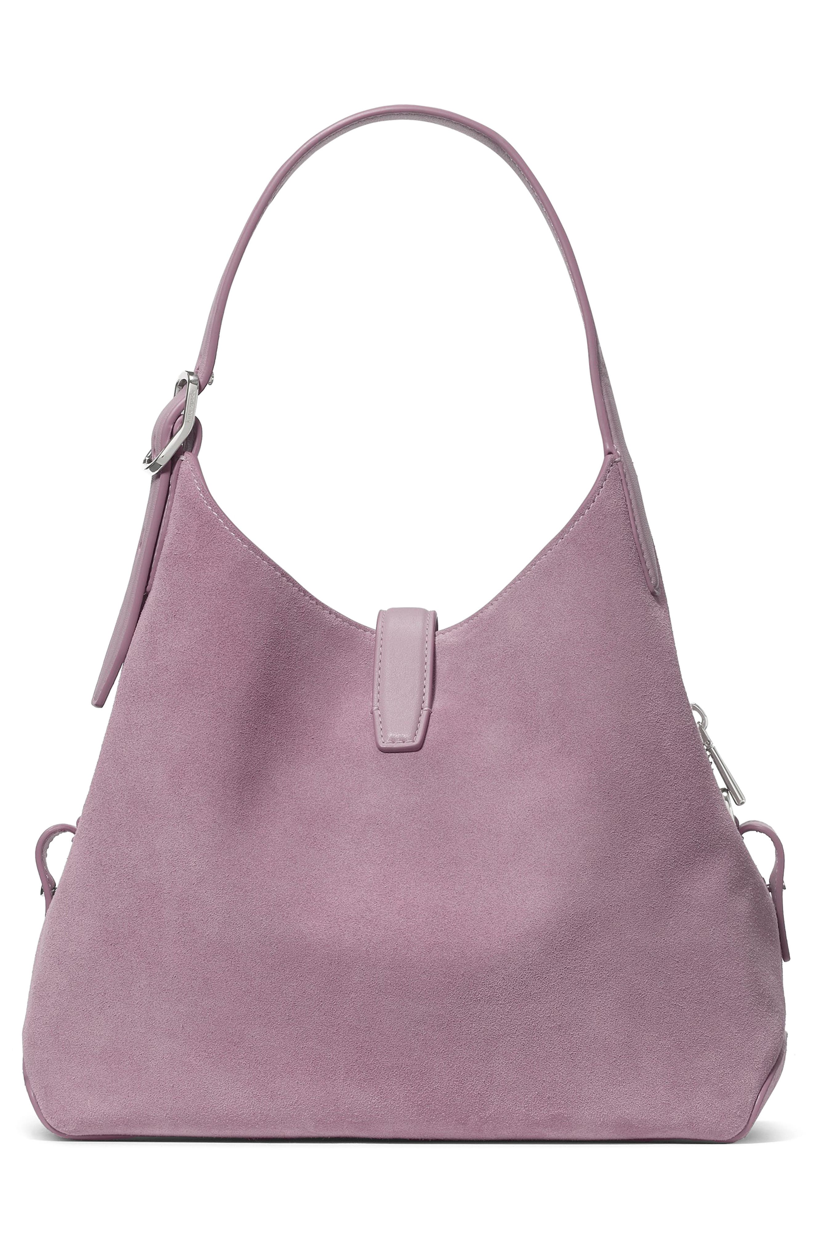 Kate Spade New York deco suede shoulder bag, Alternate, color, Market Purple Multi