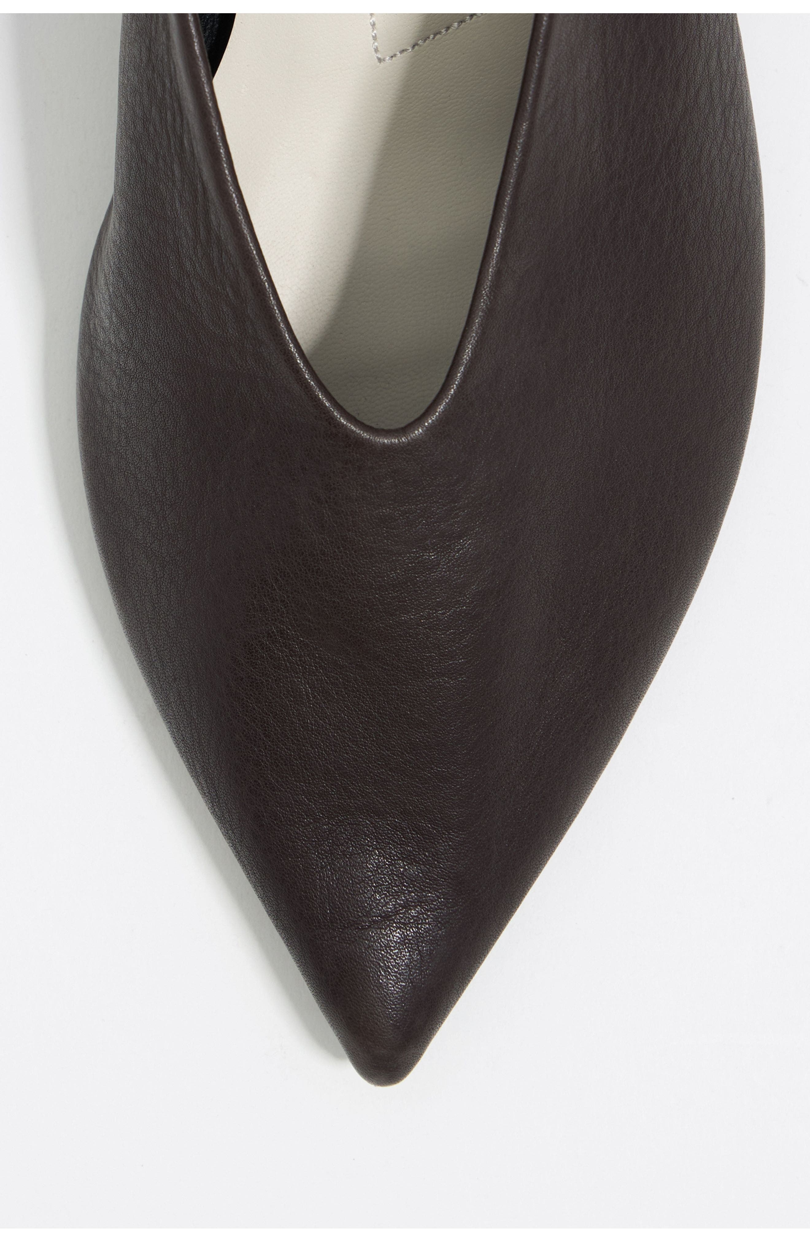 Leather Medium Heel Court Shoe, Alternate, color, MOKA