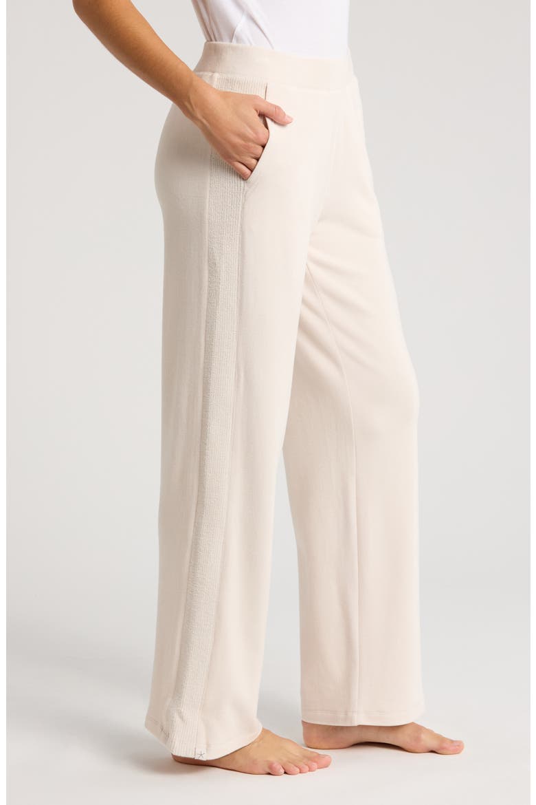 Malibu Collection® Brushed Fleece Track Pants, Alternate, color, SAND DUNE