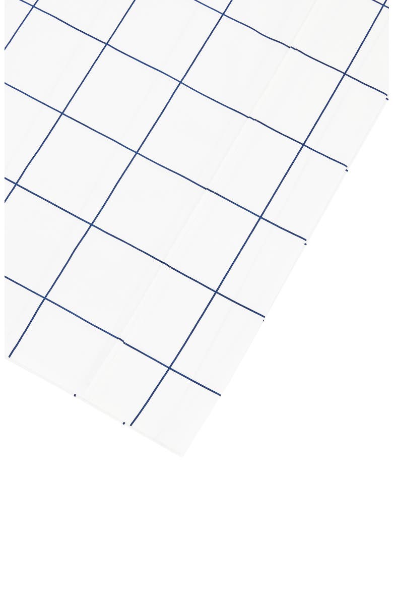 Grid Percale Cotton Sheet Set, Alternate, color, NAVY