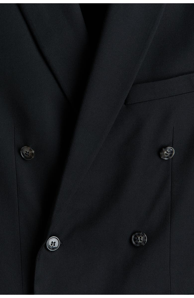 H&M Regular Fit Double-breasted Jacket, Alternate, color, Black