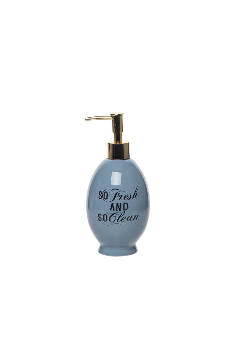 Totalee Gift So Fresh & So Clean Soap Dispenser Ceramic Blue 16 oz, Main, color, Blue