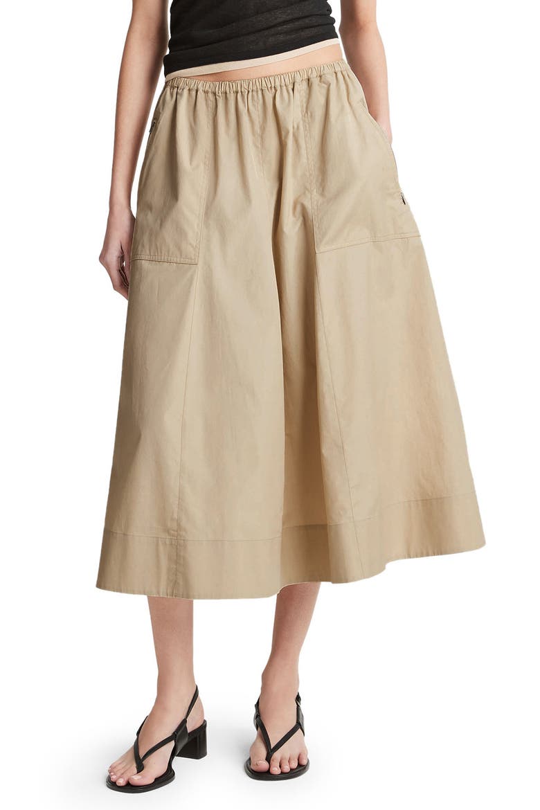 Gathered Cotton Utility Skirt, Main, color, WHITE OAK