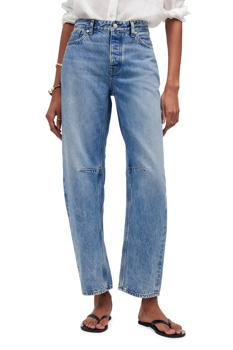 The Darted Barrel Leg Jeans, Main, color, DOBBINS WASH