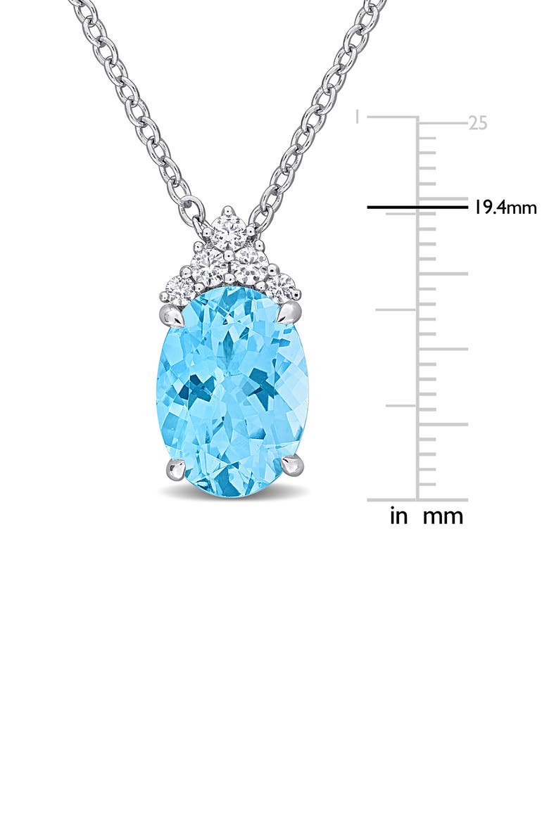 Sky Blue Topaz Pendant Necklace, Alternate, color, BLUE