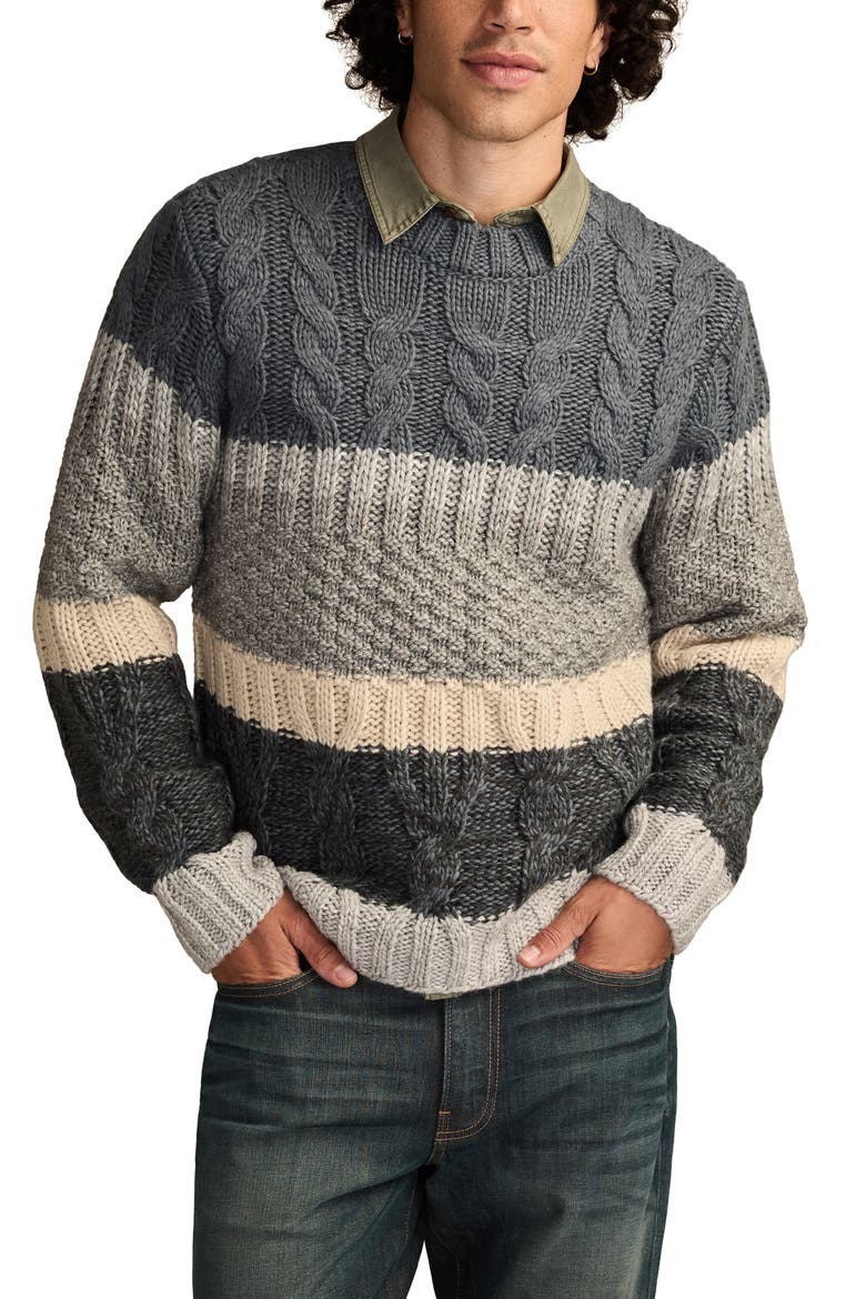 Cable Stitch Sweater, Main, color, TURBULENCE