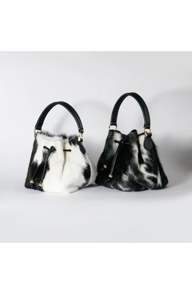 ROSZUAR Dualis Statement Handbag, Alternate, color, Black And White Natural Hair