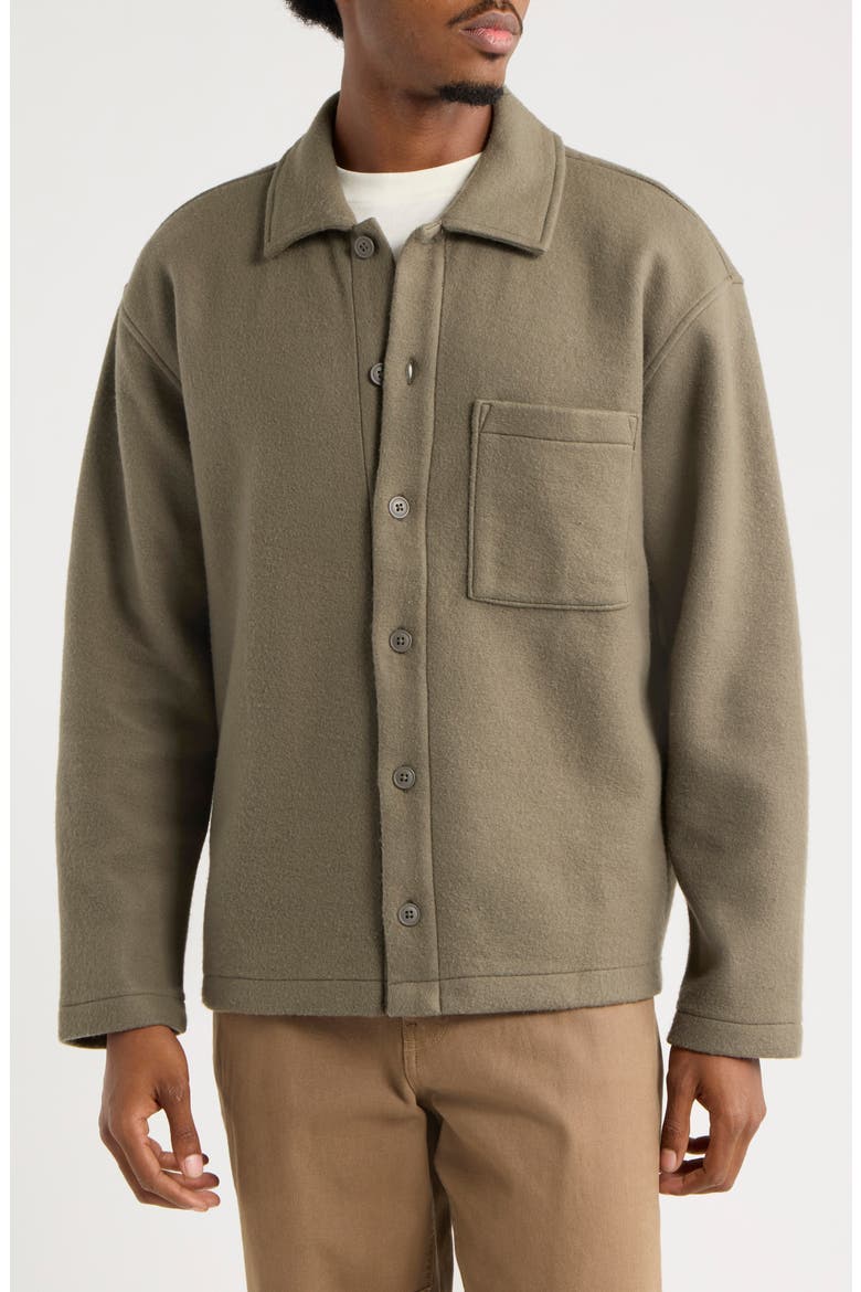 Rev Fleece Button-Up Shirt Jacket, Alternate, color, GREY WINTER