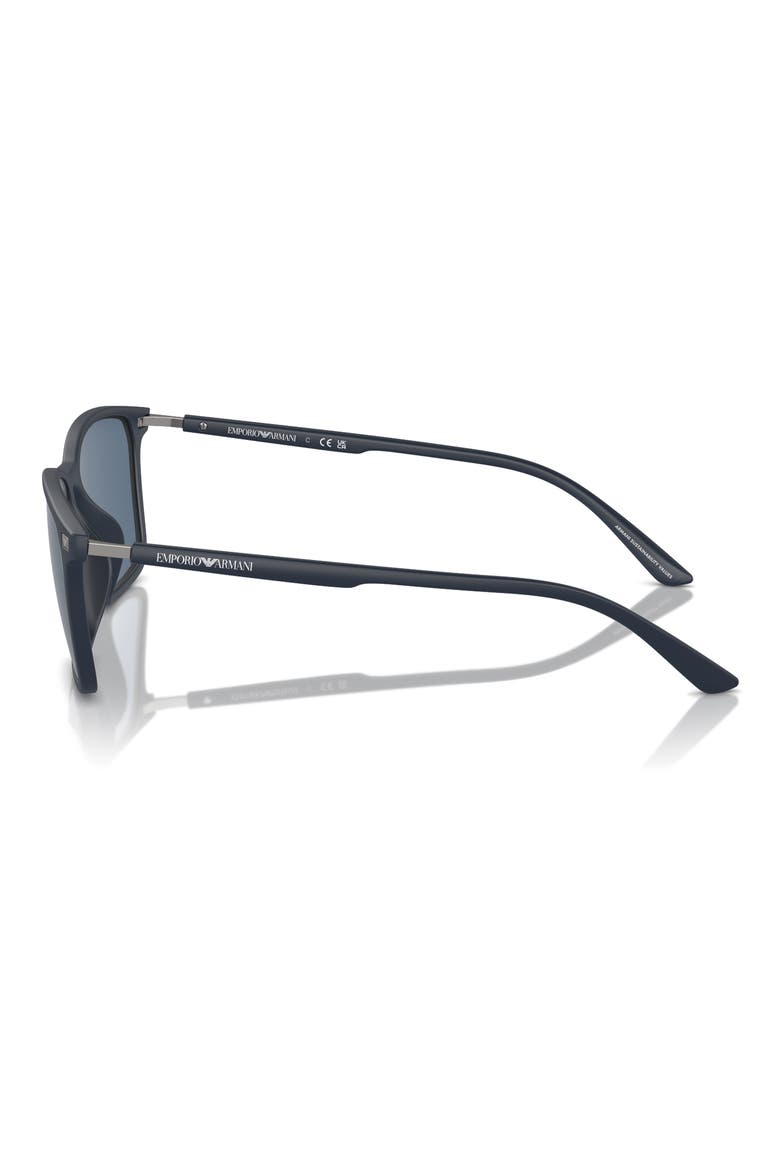 56mm Rectangle Sunglasses, Alternate, color, MATTE BLUE / DARK BLUE