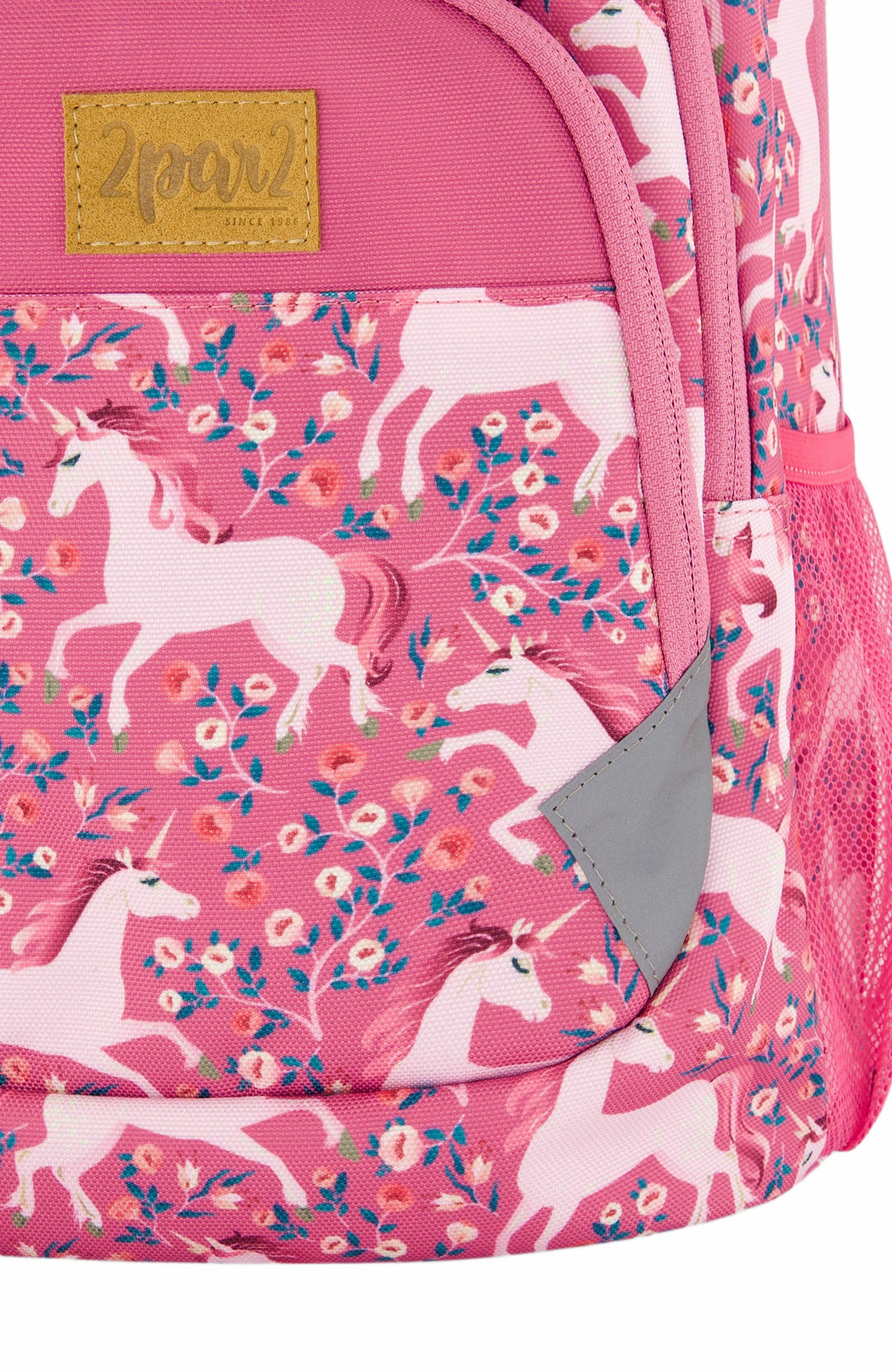 Deux par Deux Little Girl's Toddler Backpack Pink Printed Unicorn, Alternate, color, 