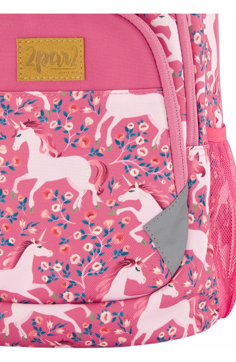 Deux par Deux Little Girl's Toddler Backpack Pink Printed Unicorn, Alternate, color,