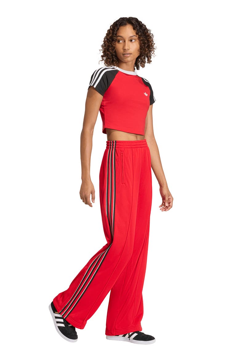 Loose Wide Leg Track Pants, Alternate, color, BETTER SCARLET/ BLACK