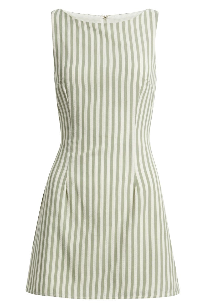 Alfalfa Stripe Recycled Cotton Blend Shift Minidress, Alternate, color, GREEN STRIPE