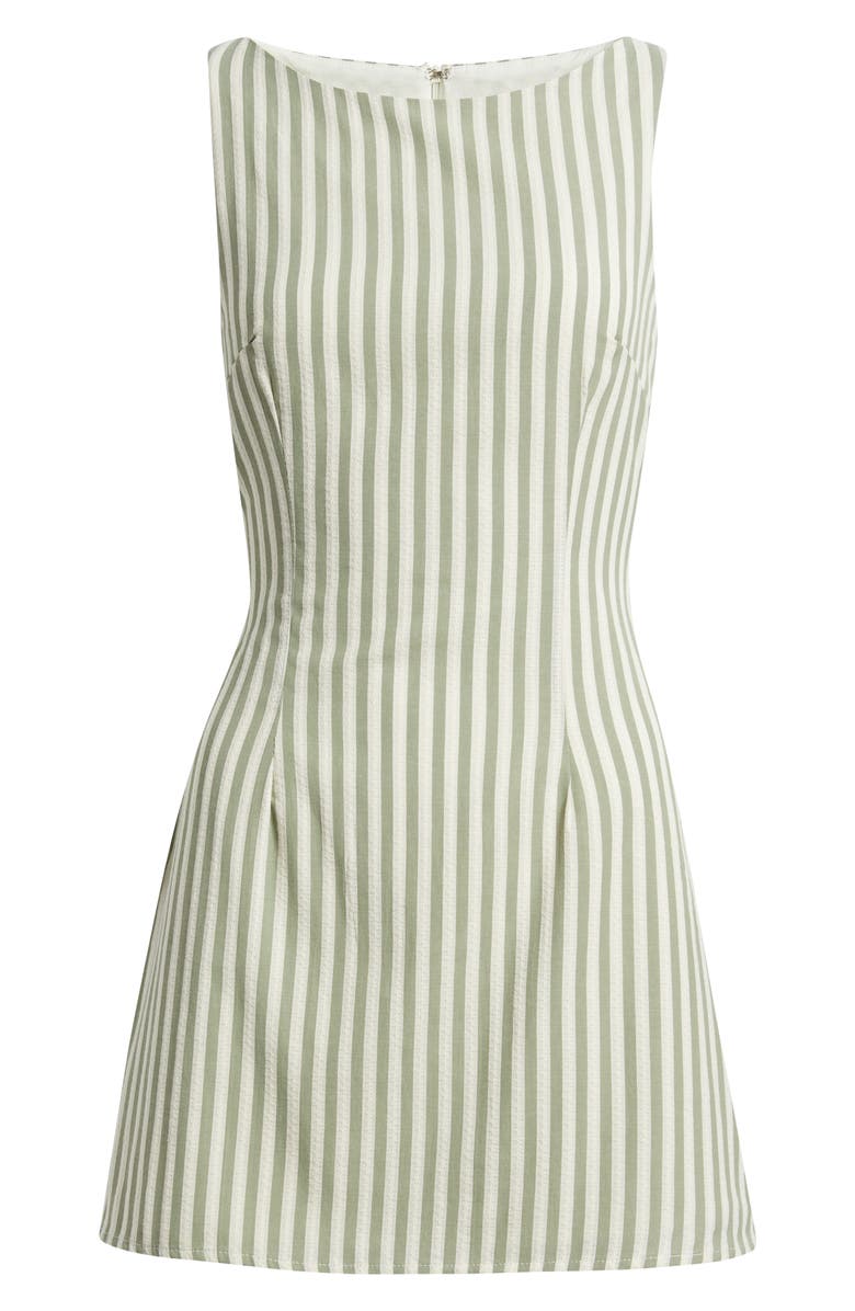Princess Polly Alfalfa Stripe Recycled Cotton Blend Shift Minidress, Alternate, color, 