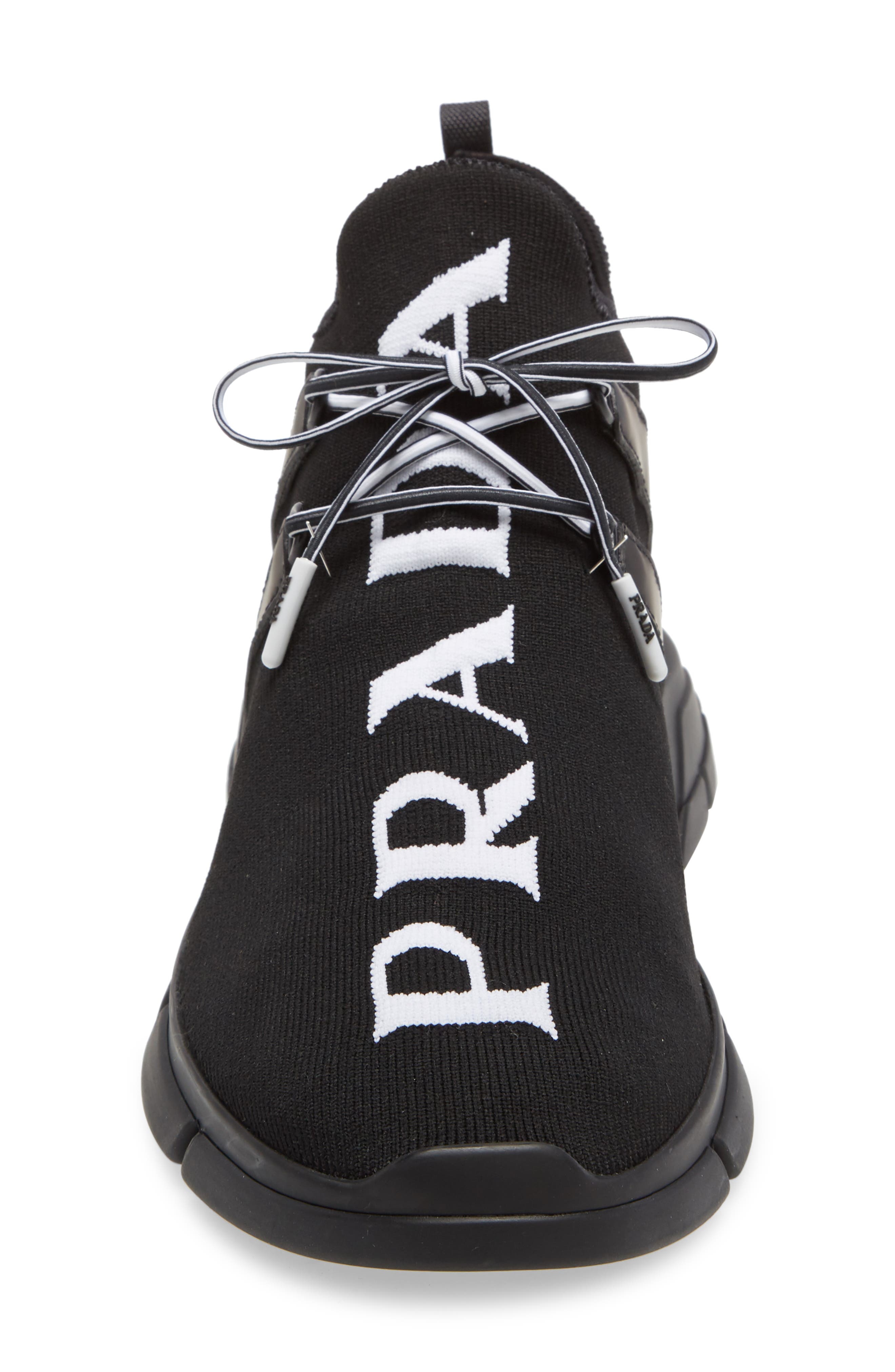 Prada High Top Knit Sneaker, Alternate, color, 