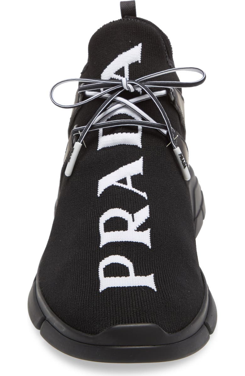 Prada High Top Knit Sneaker, Alternate, color,