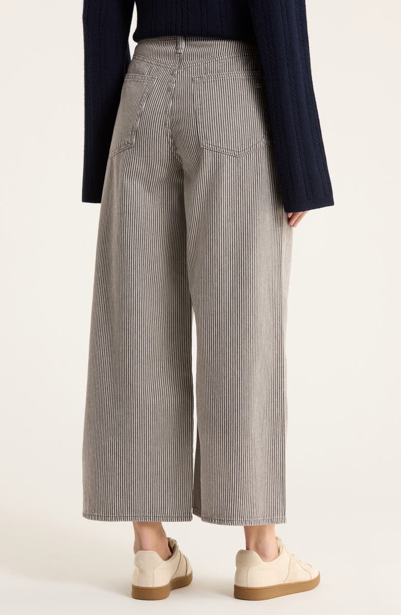 rag & bone Serena Stripe High Waist Crop Wide Leg Jeans, Alternate, color, Grey Stripe