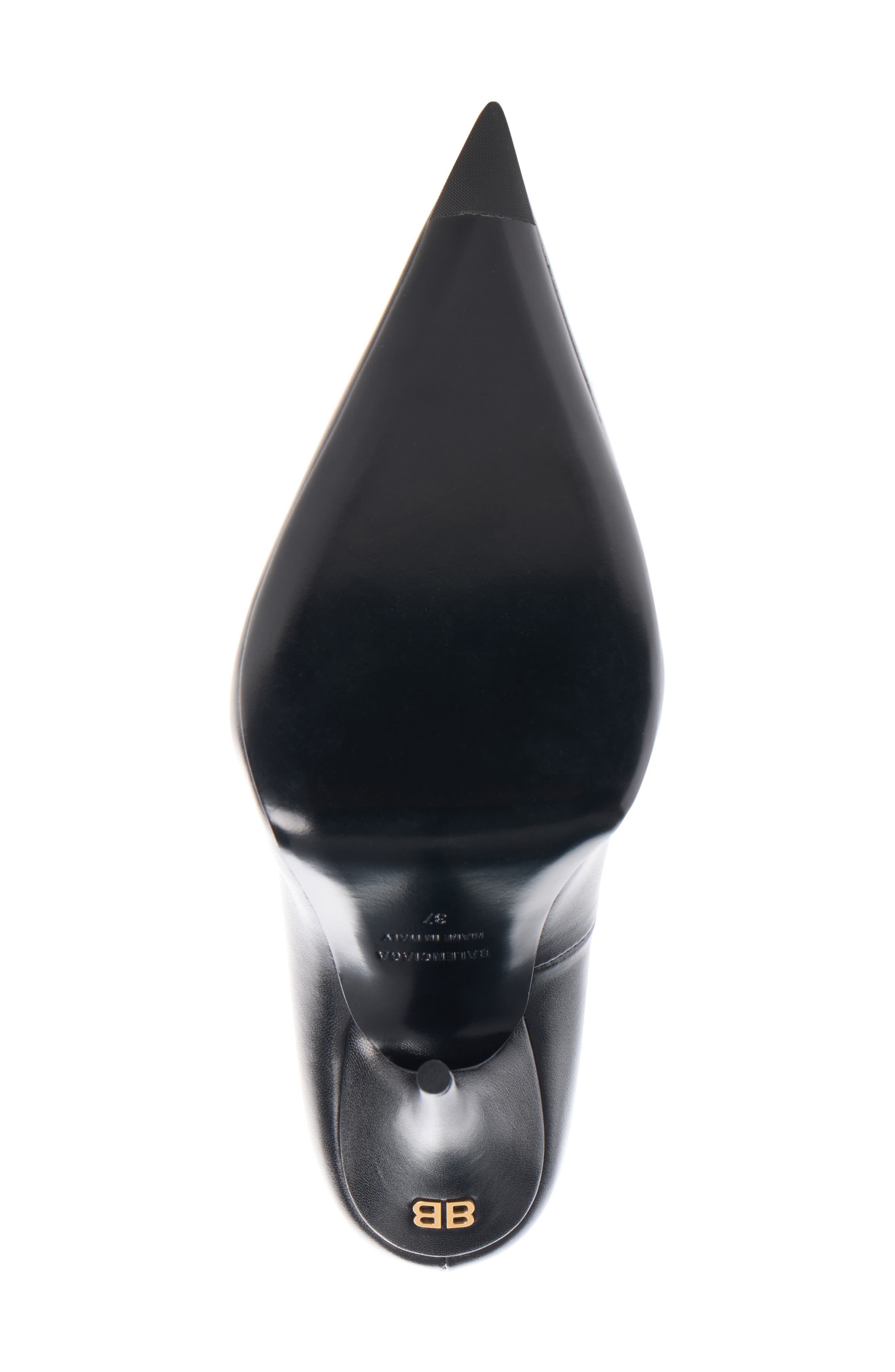 Balenciaga Avenue Pointed Toe Pump, Alternate, color, Black/ Gold