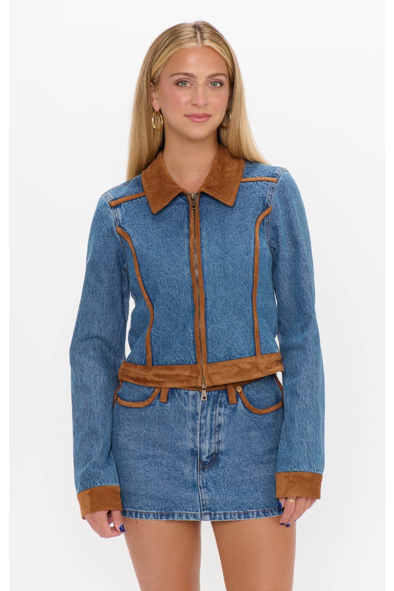Dawson Jacket, Main, color, Indigo With Faux Suede