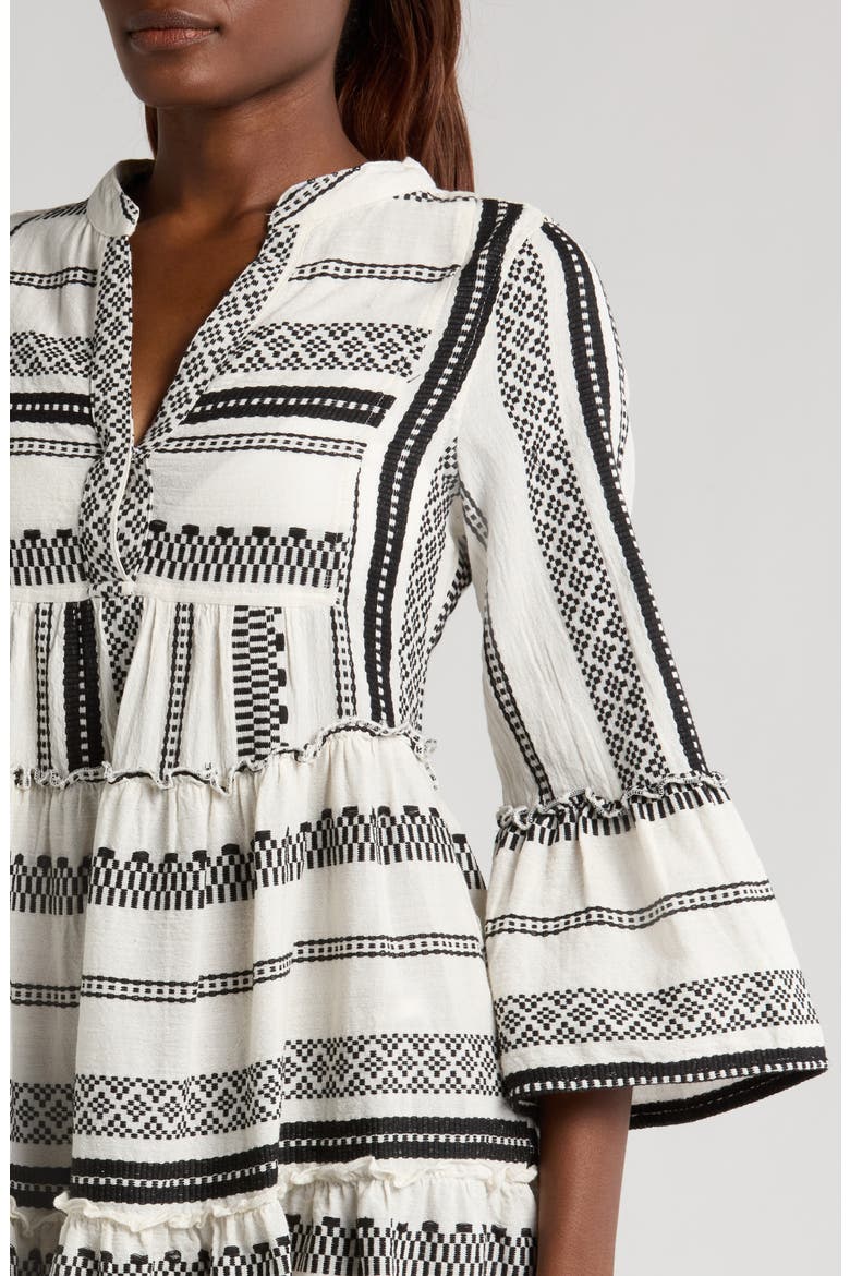 Cotton Cover-Up Babydoll Minidress, Alternate, color, WHITE/BLACK
