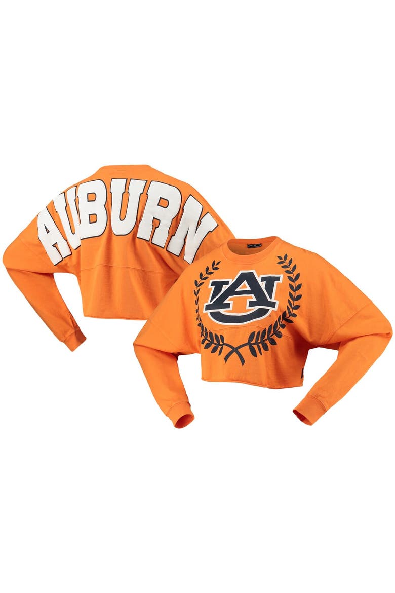 Women's Orange Auburn Tigers Laurels Crop Long Sleeve T-Shirt, Main, color, Orange