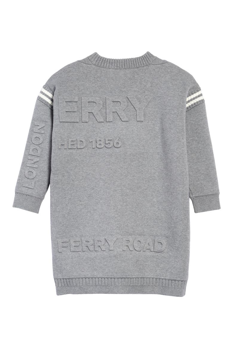 Kids' Guernsey Horseferry Logo Sweater Dress, Alternate, color, GREY MELANGE