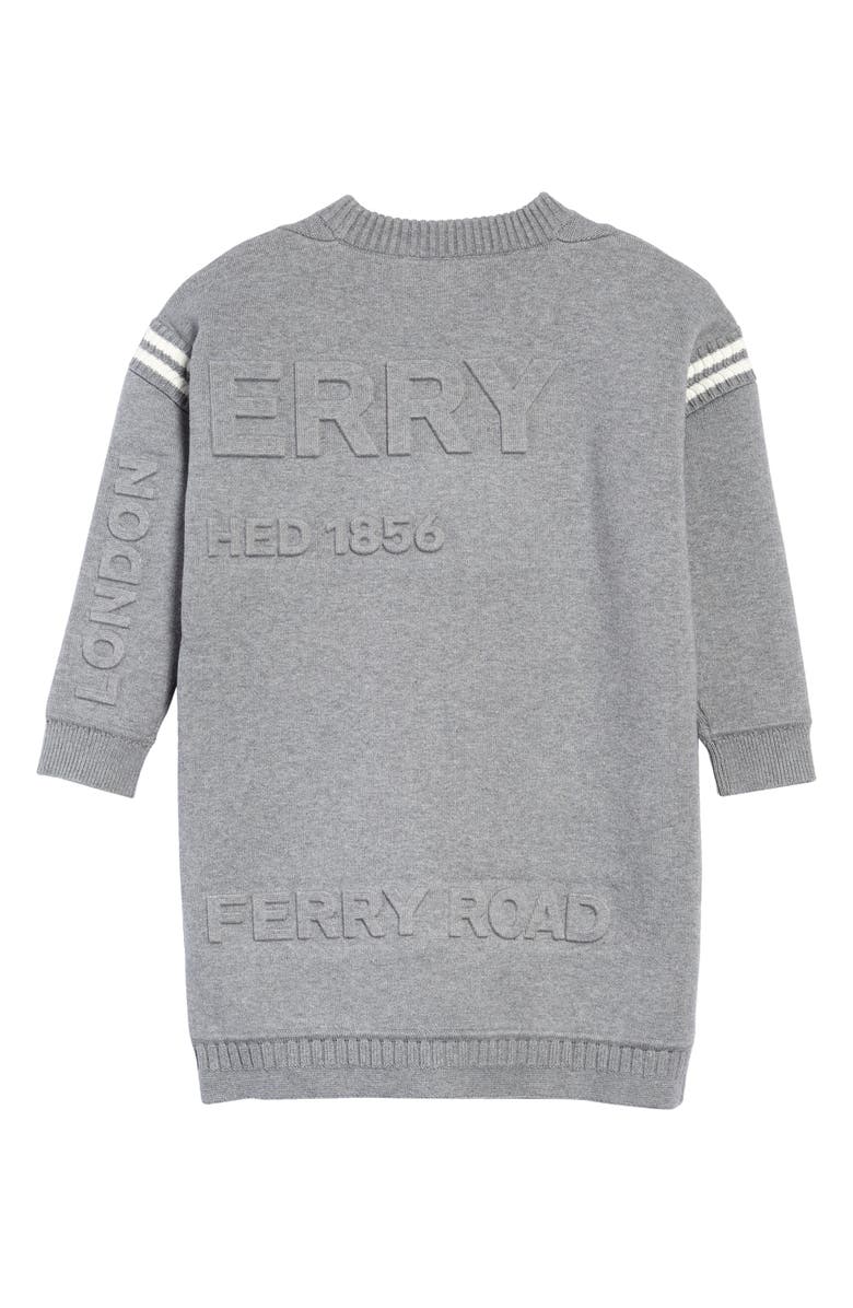 Burberry Kids' Guernsey Horseferry Logo Sweater Dress, Alternate, color, 