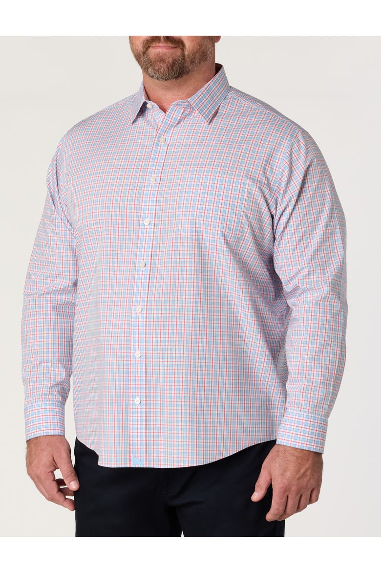 Big & Tall Ridgewell Plaid Sport Shirt, Alternate, color, BLUE RED