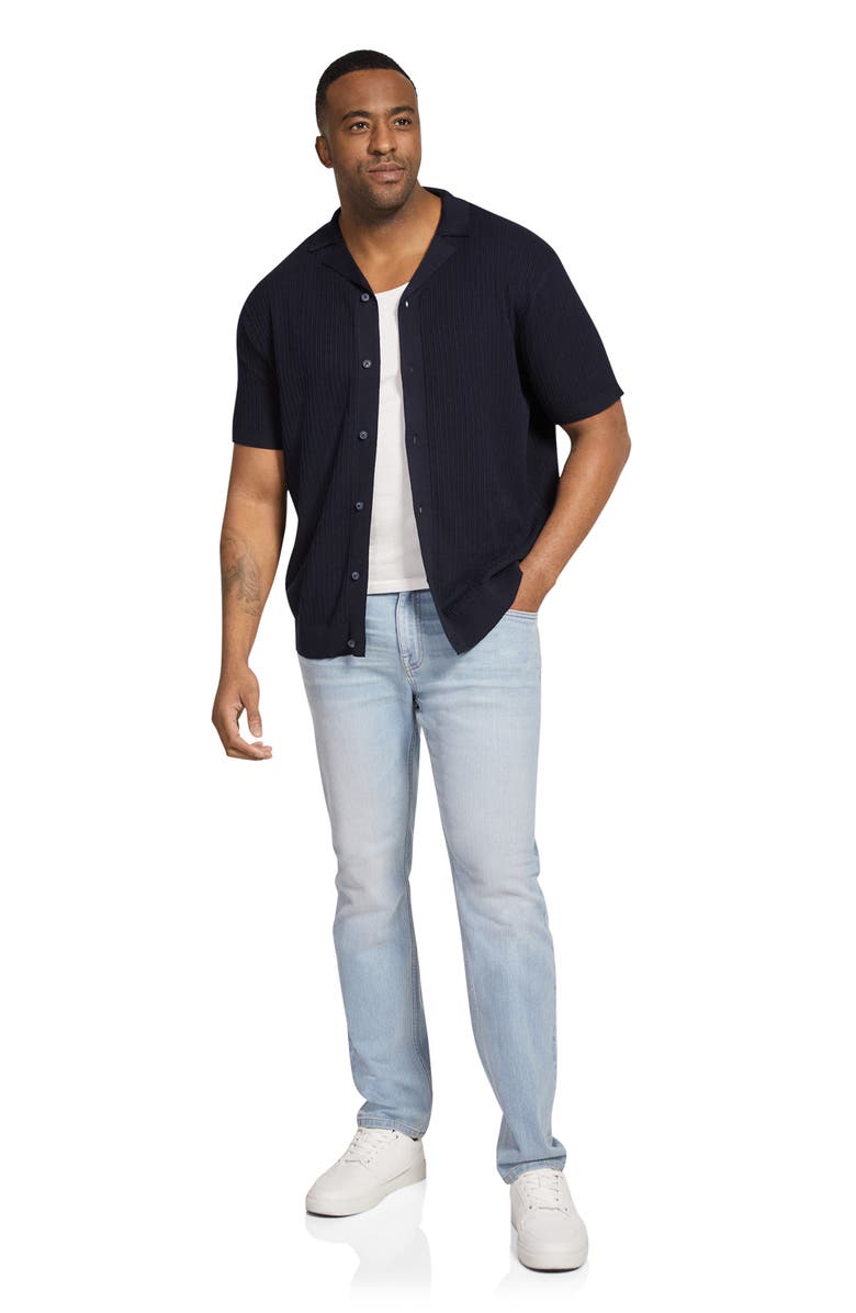 Johnny Bigg Riviera Relaxed Fit Textured Cotton Knit Button-Up Shirt, Alternate, color, 
