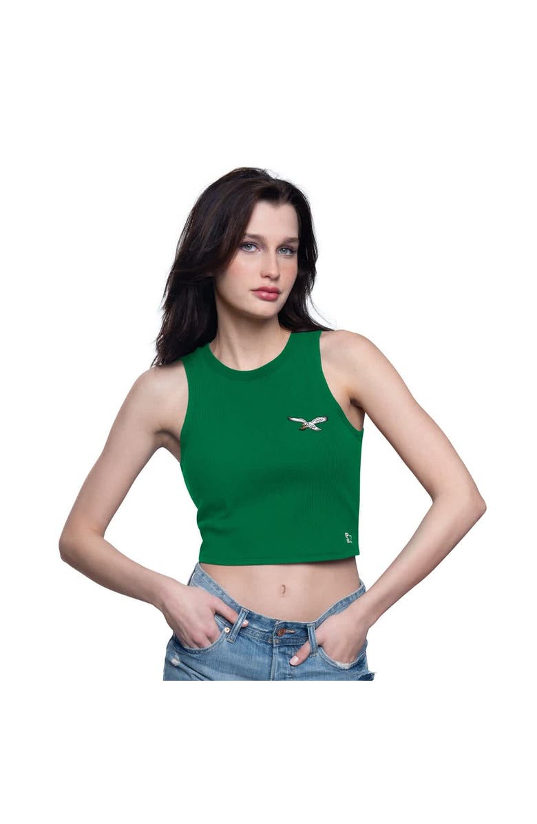 STARTER Women's Starter  Kelly Green Philadelphia Eagles Show Up Cropped Tank Top, Main, color, Kelly Green