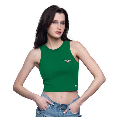 Starter Kelly Green Philadelphia Eagles Show Up Cropped Tank Top