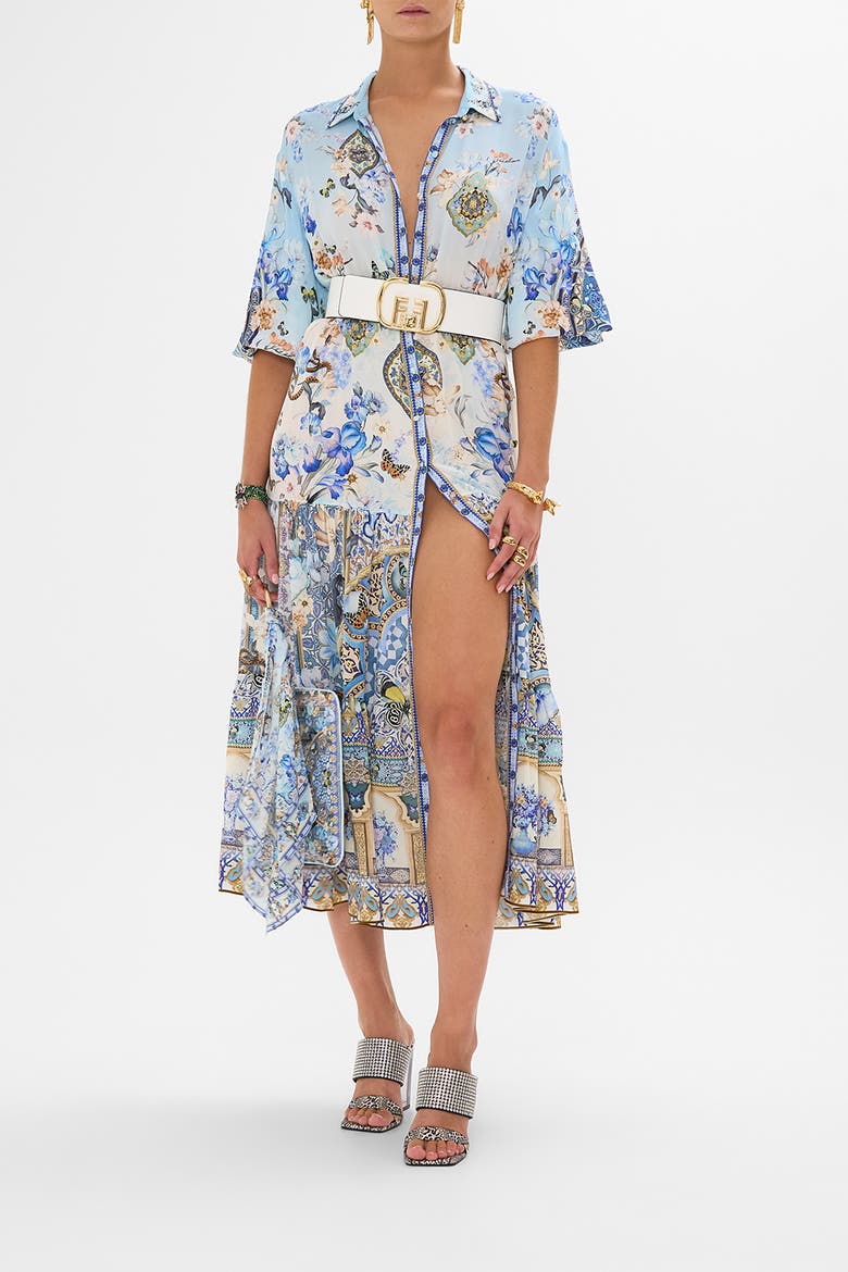 TIERED LONG SHIRT DRESS AL MANIAL PALACE MEMOIRS, Main, color, AL MANIAL PALACE MEMOIRS
