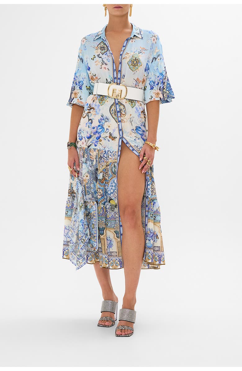 Camilla TIERED LONG SHIRT DRESS AL MANIAL PALACE MEMOIRS, Main, color, 