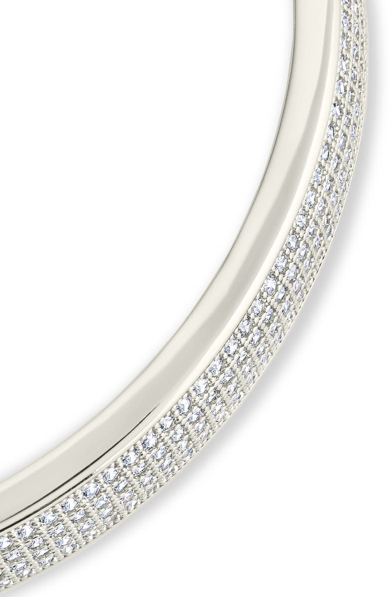 Sterling Forever Nessa Pavé Cubic Zirconia Bangle Bracelet, Alternate, color,