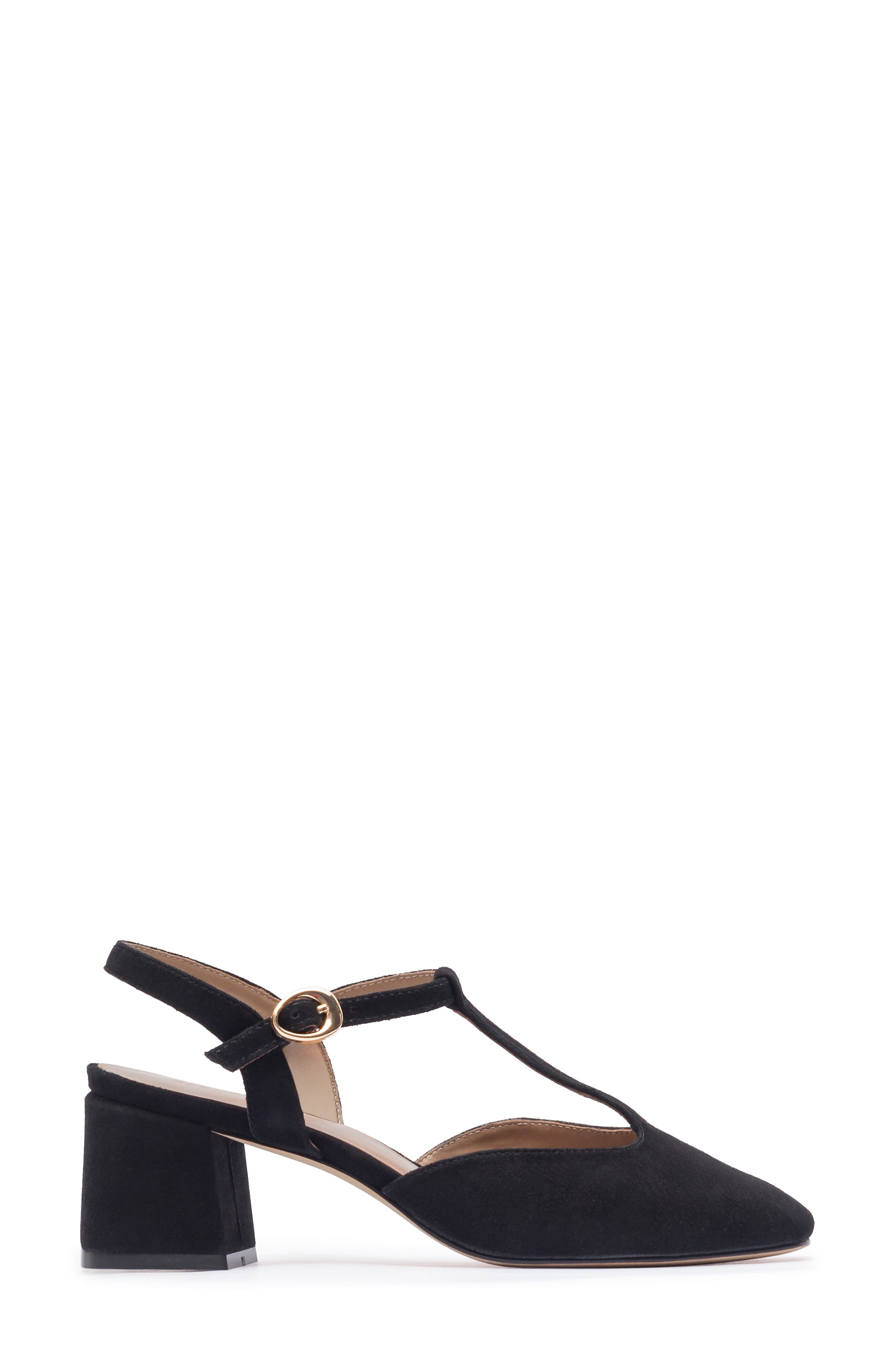 Bernardo Romi T-Strap Pump, Alternate, color, Black Kid Suede