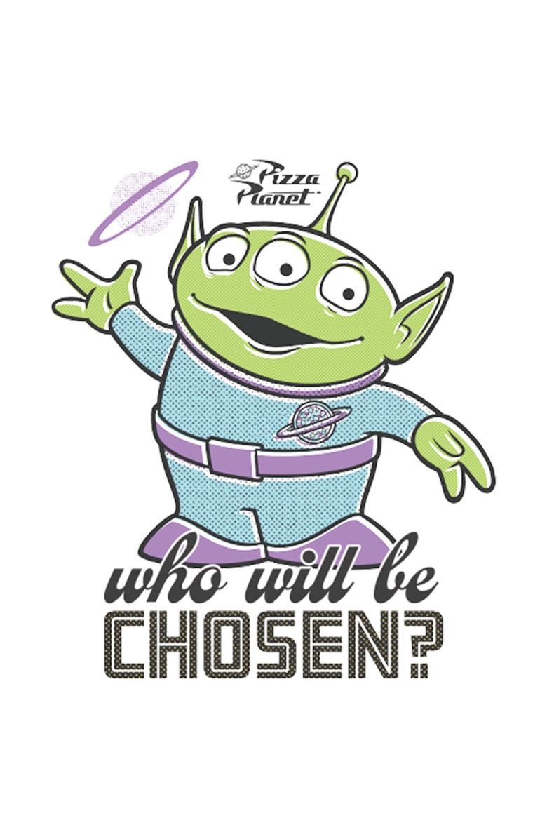 Toy Story Men's Toy Story Who Will Be Chosen Graphic T-Shirt, Alternate, color, White
