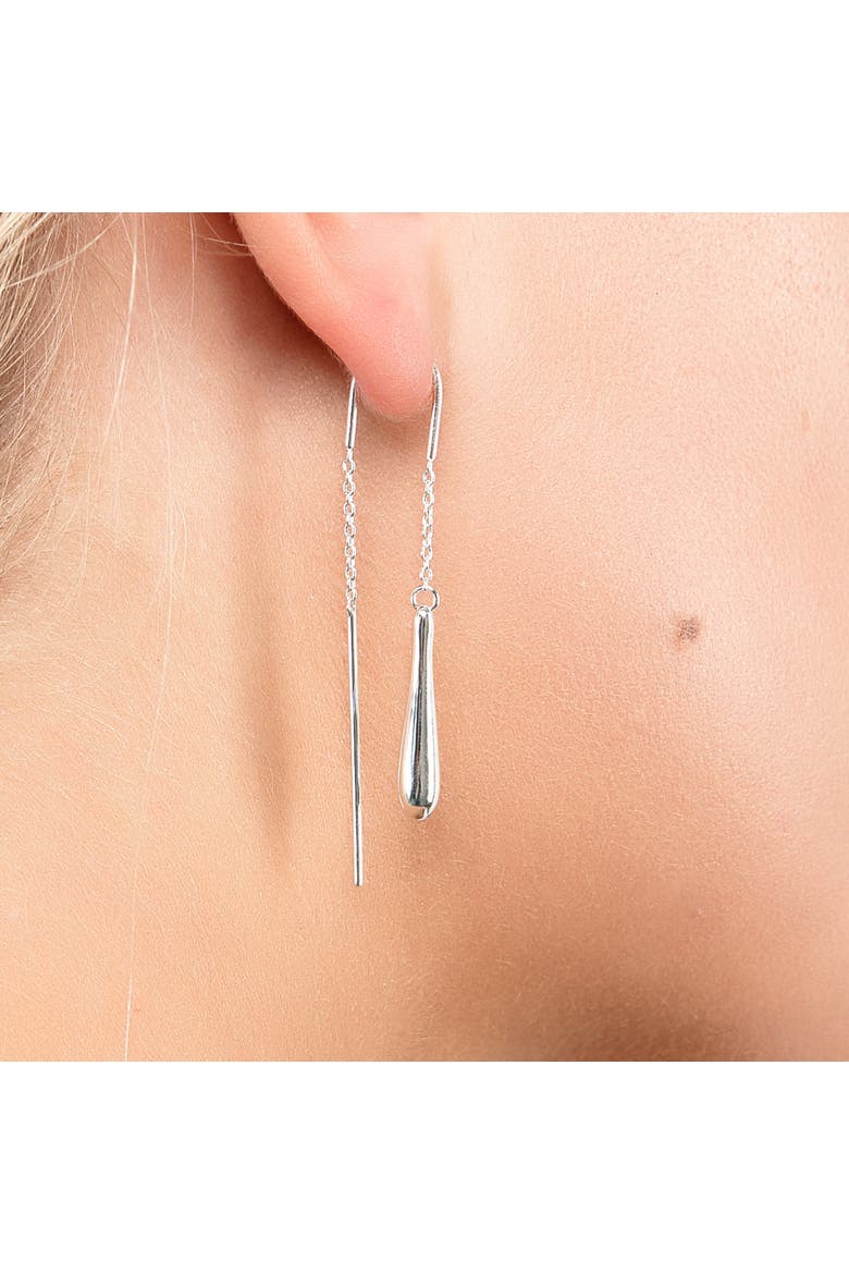 Feeder Drop Earrings with Bridge, Alternate, color, Sterling Silver