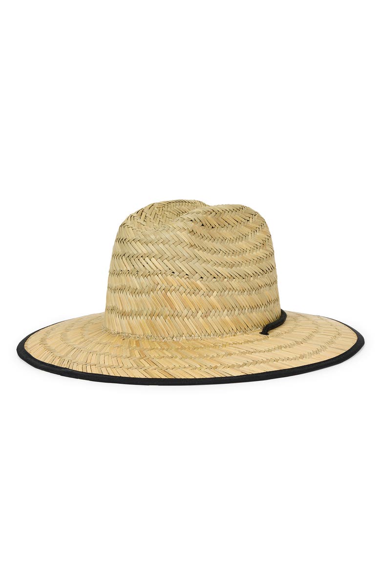 Billabong Tides Print Woven Straw Hat, Alternate, color, Black