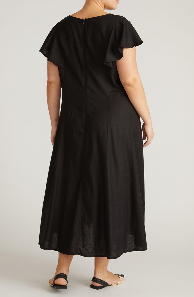 Universal Standard Victoria Linen Blend Dress, Alternate, color, Black