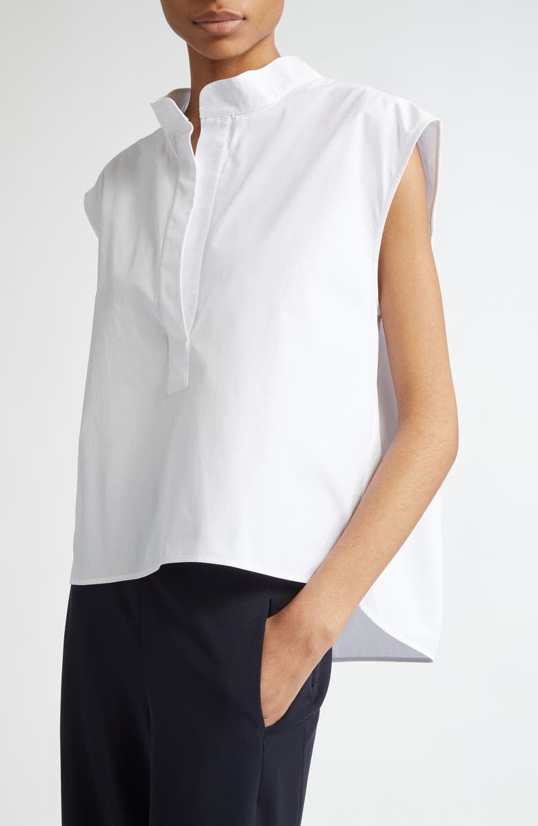 FFORME Dores Cap Sleeve Cotton Tunic Shirt, Alternate, color, White
