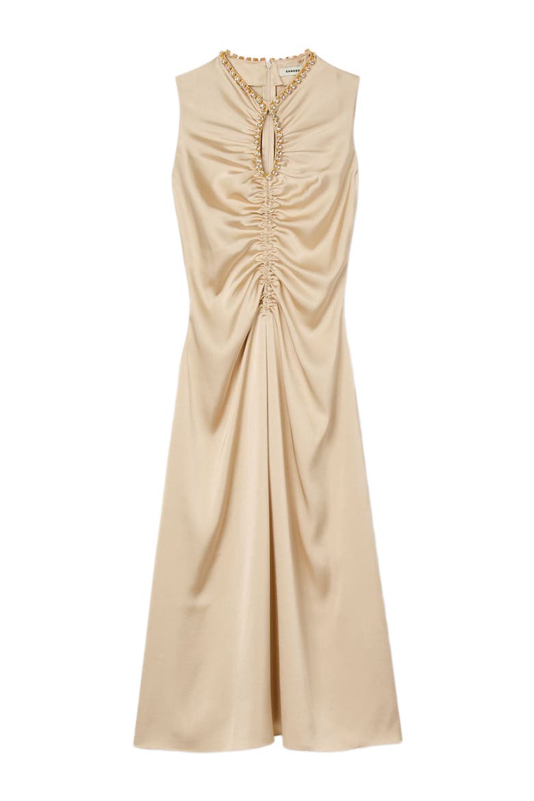 Rhinestone midi dress, Alternate, color, Sand