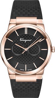 FERRAGAMO Polyurethane Strap Watch, 41mm