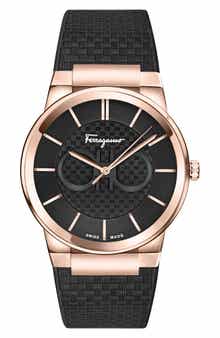 FERRAGAMO Polyurethane Strap Watch, 41mm