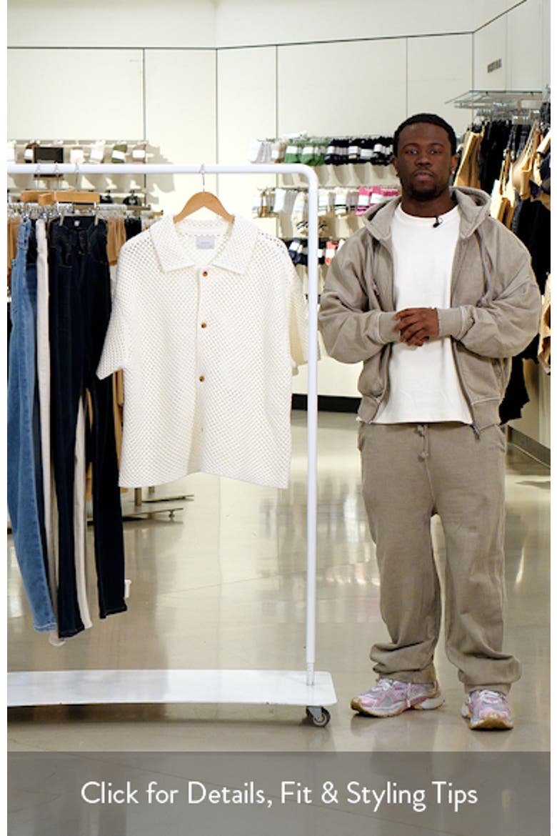 Spence Open Stitch Knit Button-Up Shirt video