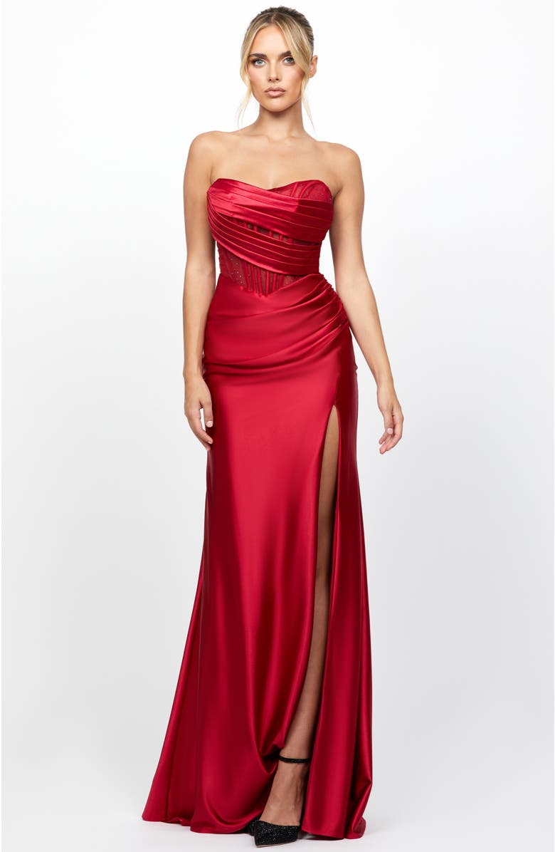Bariano Aurdrey Strapless Corset Gown, Main, color, 
