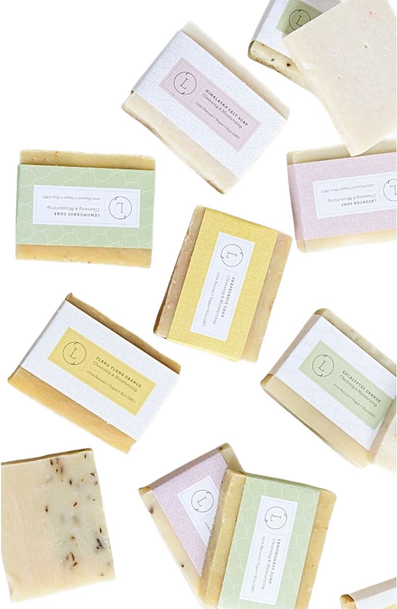 Lizush Natural Handmade Lemongrass Soap Bar, 2-Pack, Alternate, color, Lavender