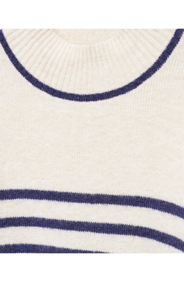 MANGO Stripe Fuzzy Mock Neck Sweater, Alternate, color, 