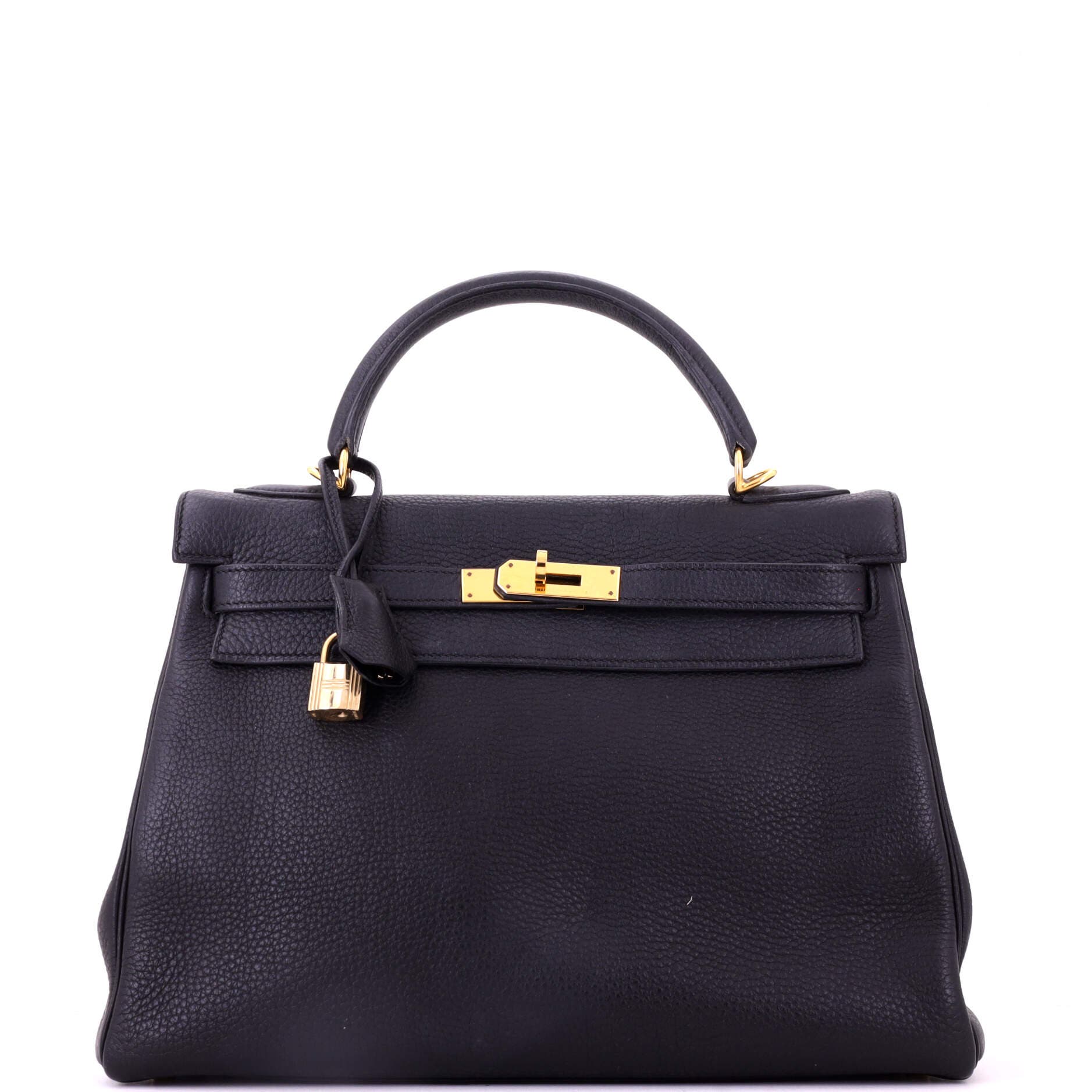 Kelly Handbag Black Togo with Gold Hardware 32, Main, color, Black