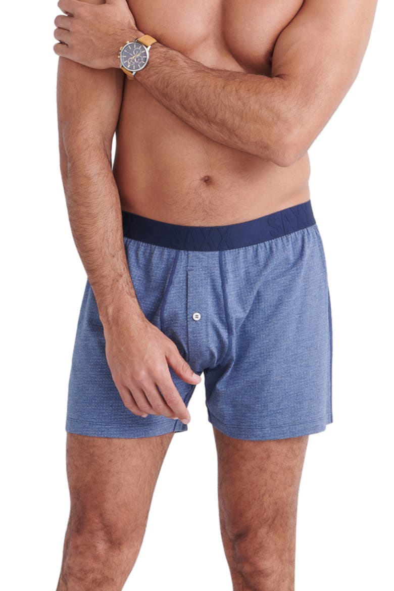 DropTemp® Cooling Cotton Boxer Shorts, Main, color, DARK DENIM HEATHER
