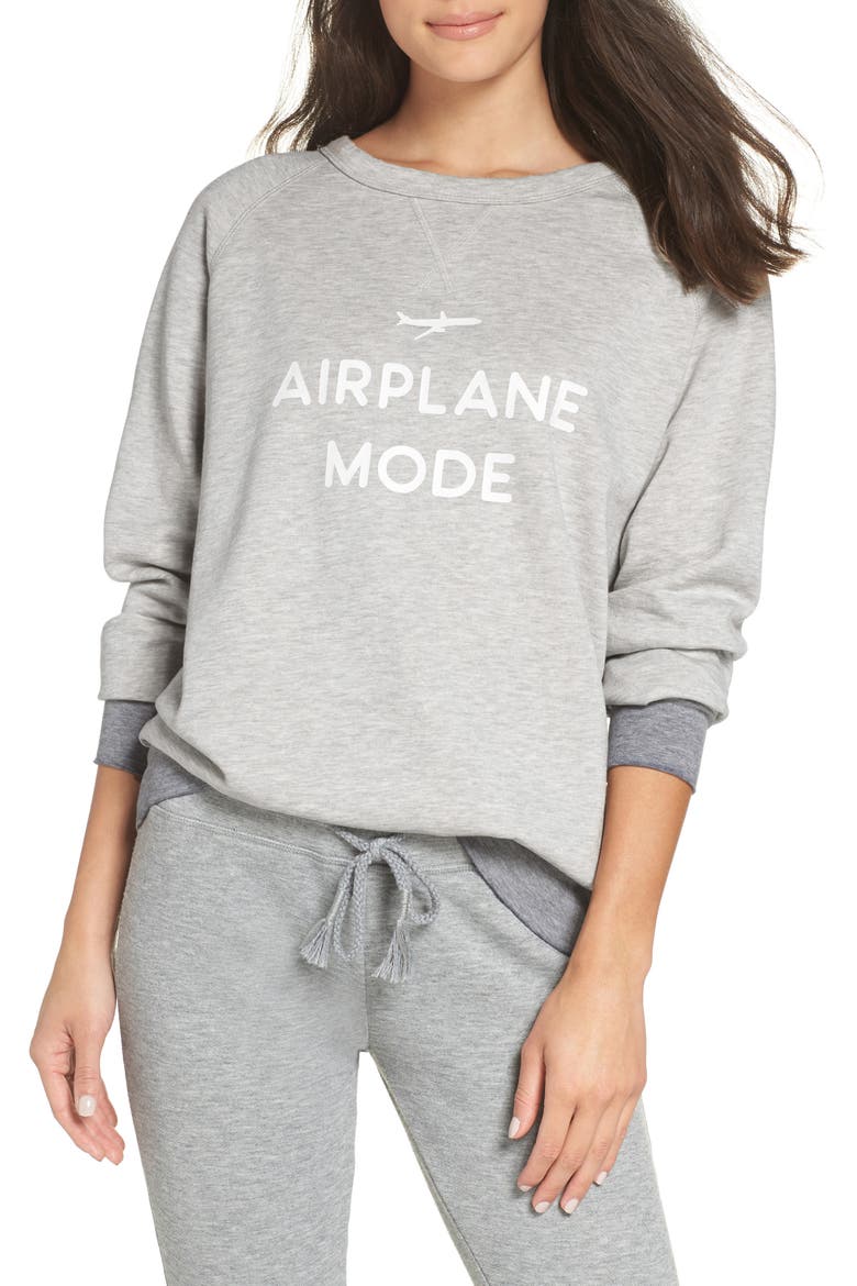 Airplane Mode Cozy Lounge Sweatshirt, Main, color, PEBBLE HEATHER